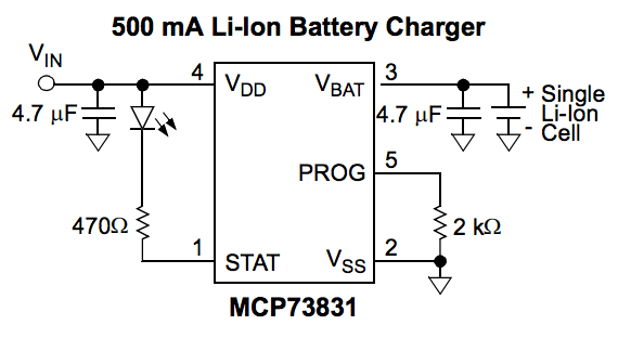 MCP73831 circuit