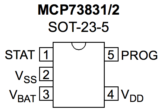 MCP73831 pinout